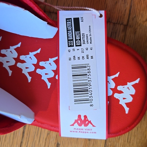 NIB KAPPA 222 BANDA ASTER 1 Red /White Unisex Adult's Size 10 - Picture 8 of 8